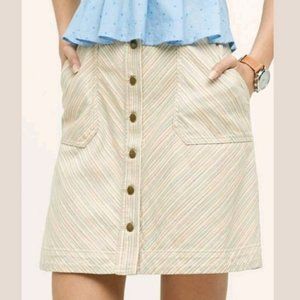Anthro multicolor pilcro button skirt